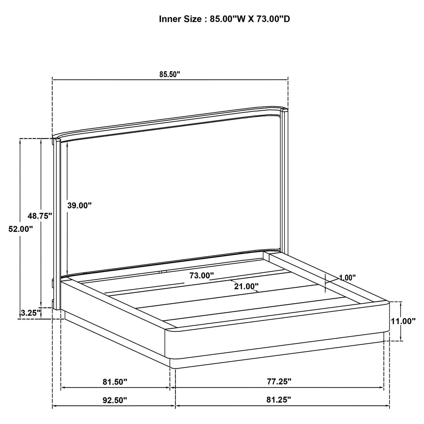 Kailani 49-inch California King Wingback Bed Beige Oak
