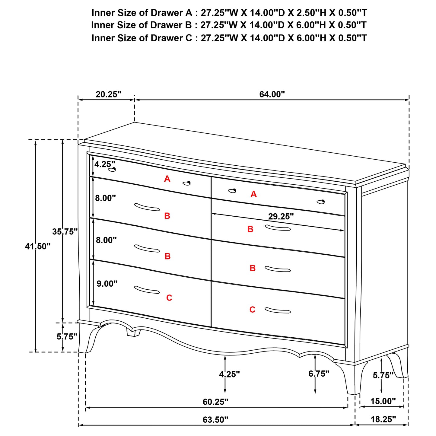 Revello 8-drawer Bedroom Dresser Washed Mango
