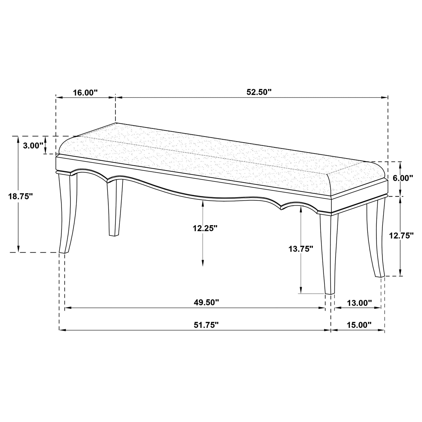 Revello Upholstered Bedroom Bed End Bench Washed Mango