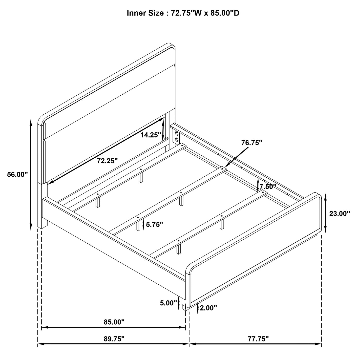 Ladera 56-inch California King Panel Bed Light Elm