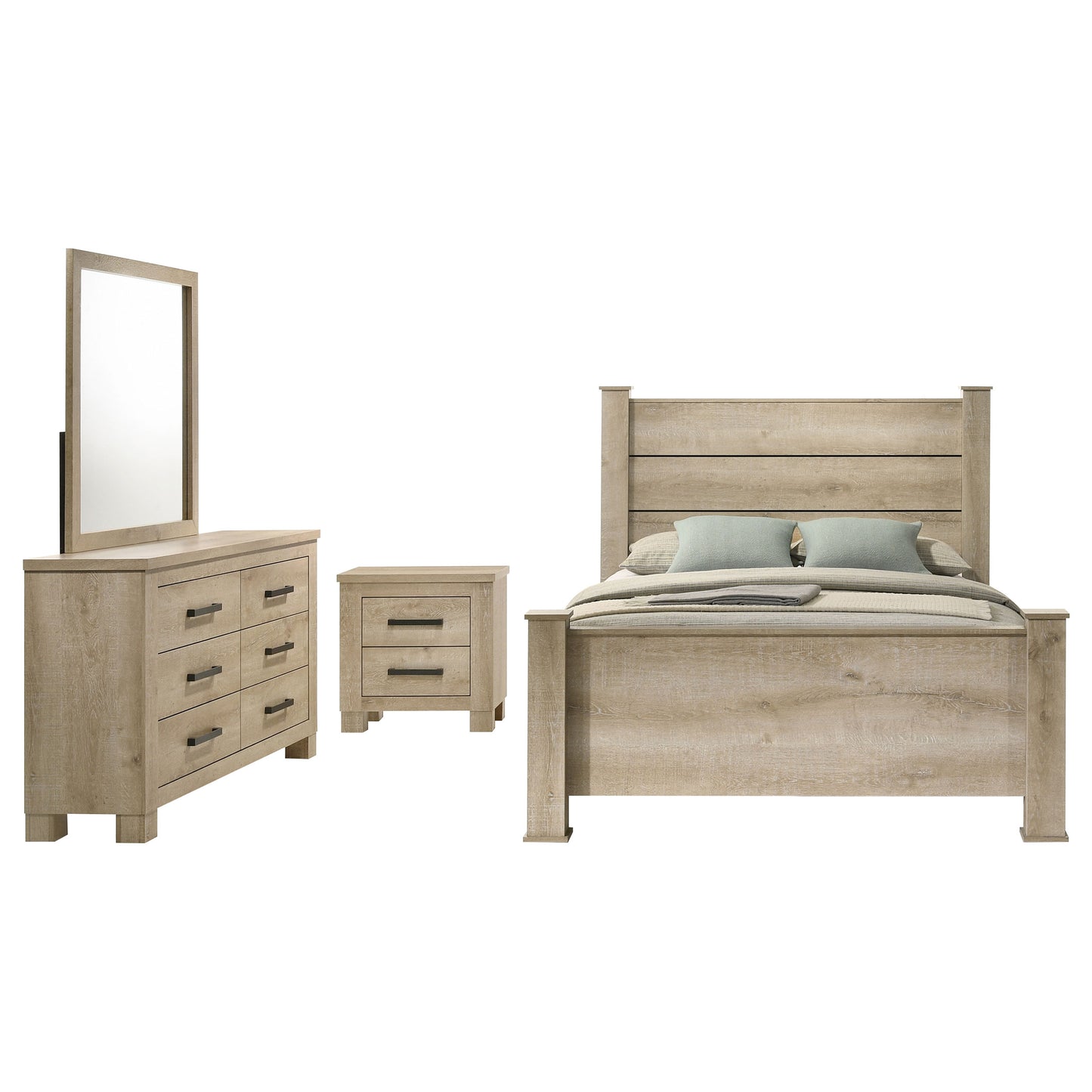 Oakglen 4-piece California King Bedroom Set Weathered Oak