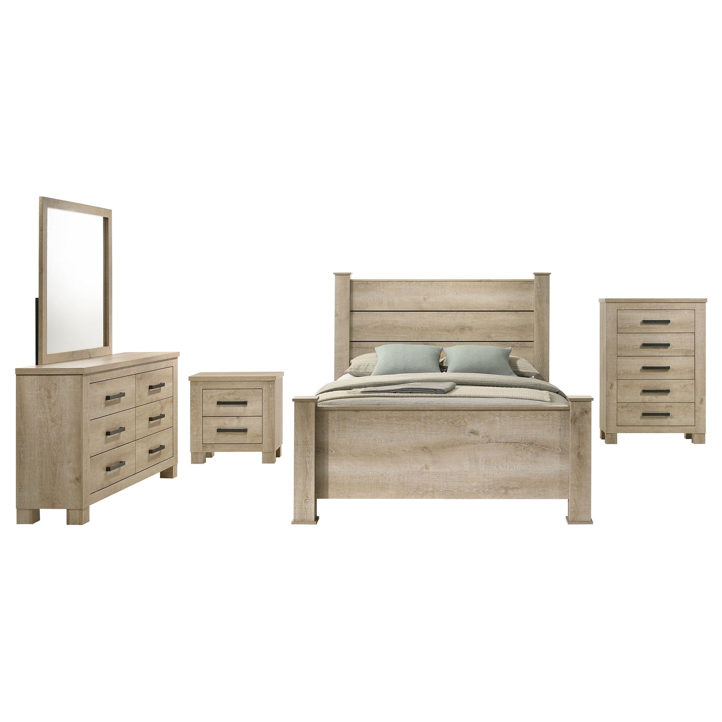 Oakglen 5-piece California King Bedroom Set Weathered Oak