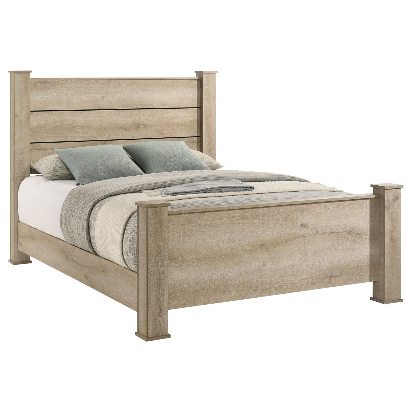 Oakglen 55-inch Queen Panel Bed Weathered Oak