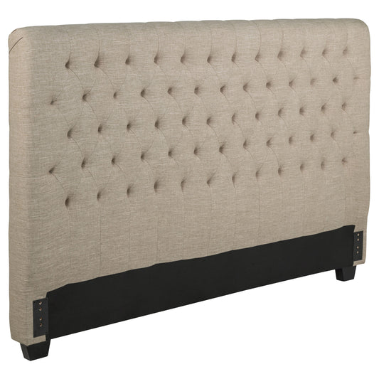 Chloe Upholstered Eastern King Panel Headboard Oatmeal