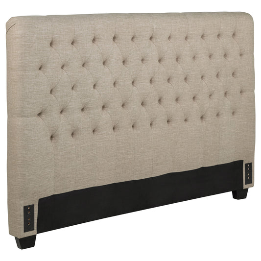 Chloe Upholstered California King Panel Headboard Oatmeal