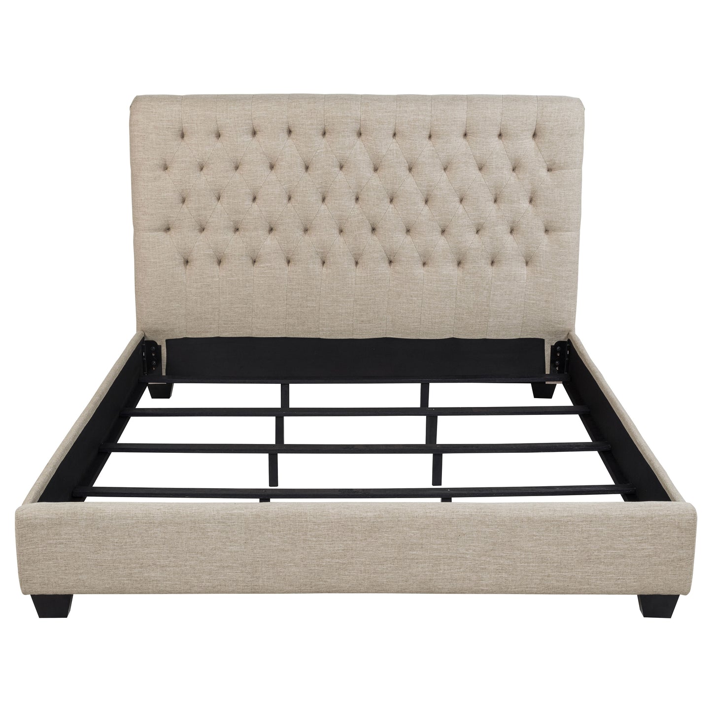 Chloe Upholstered California King Panel Bed Oatmeal