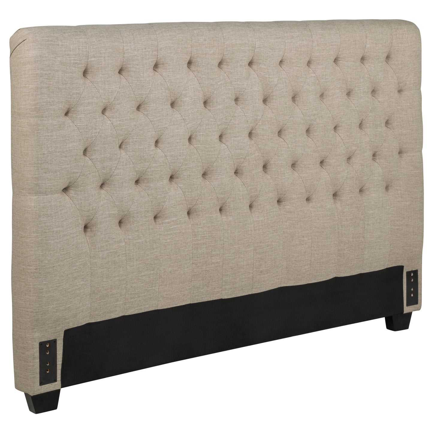 Chloe Upholstered Queen Panel Headboard Oatmeal