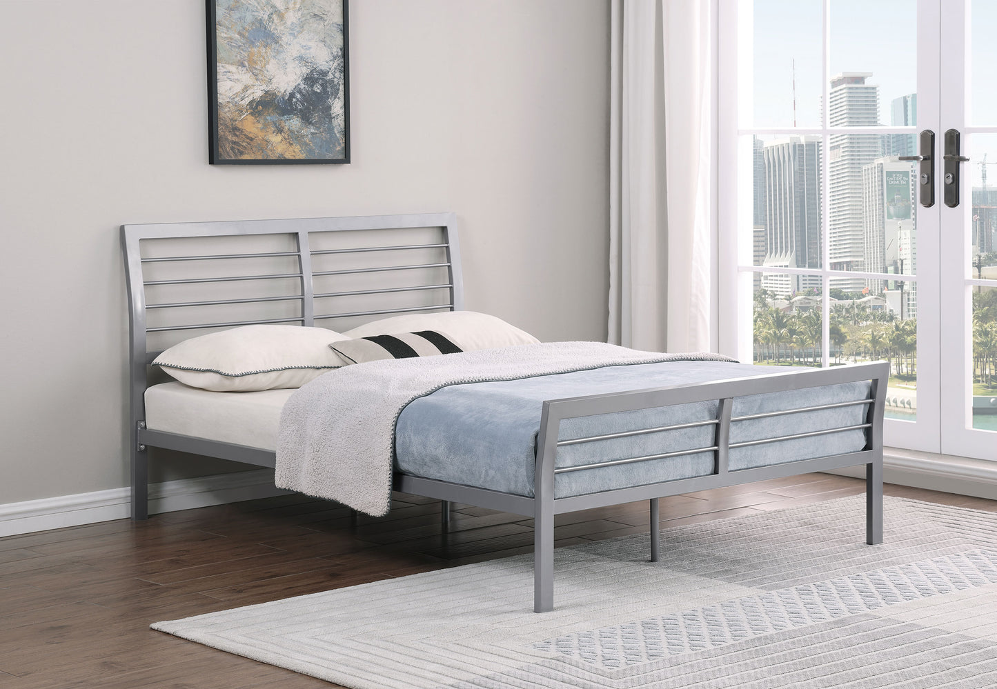 Cooper Metal Full Open Frame Bed Silver