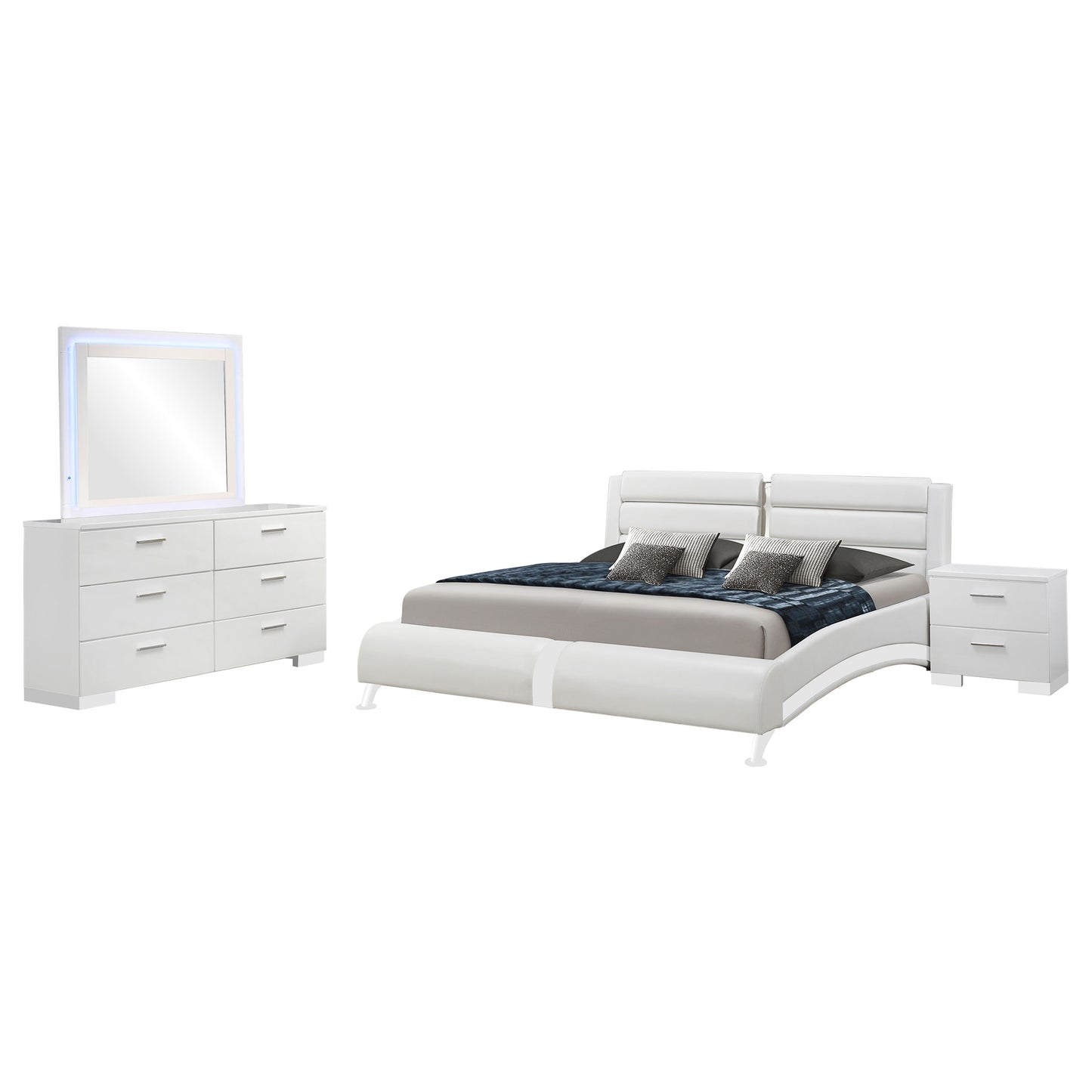 Jeremaine 4-piece Eastern King Bedroom Set White