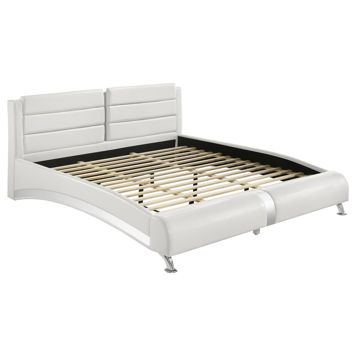 Jeremaine Upholstered Eastern King Sleigh Bed White