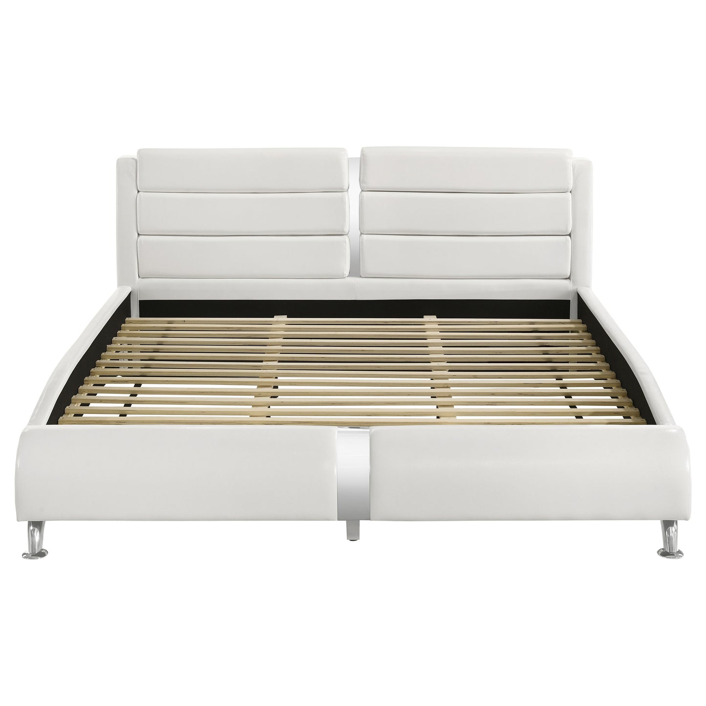 Jeremaine Upholstered Eastern King Sleigh Bed White