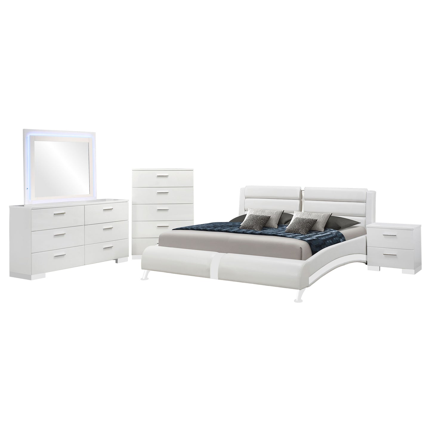 Jeremaine 5-piece Queen Bedroom Set White