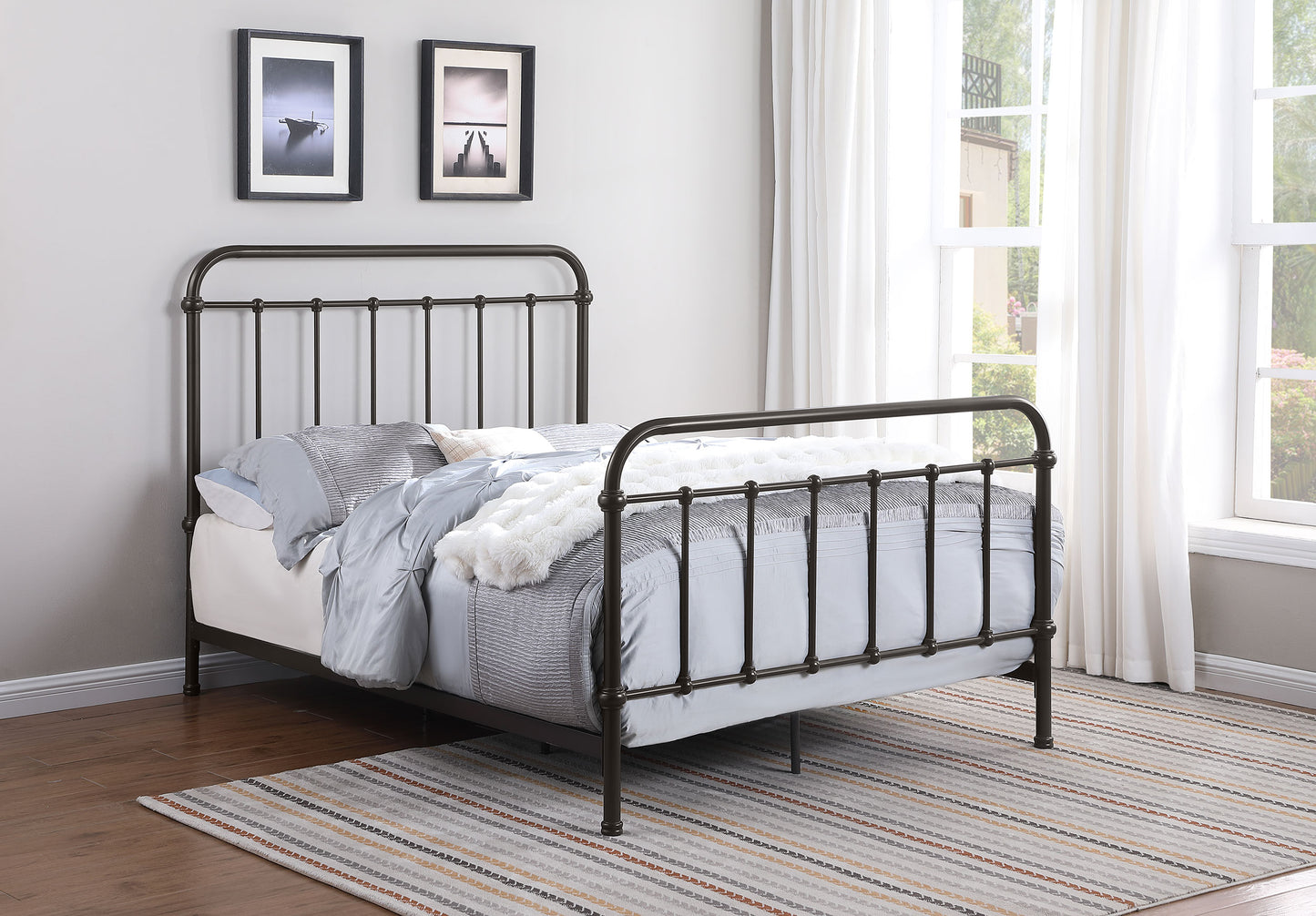 Livingston Metal Full Open Frame Bed Dark Bronze