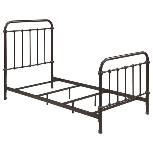 Livingston Metal Twin Open Frame Bed Dark Bronze