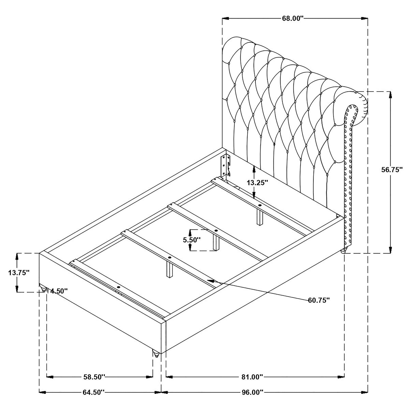 Devon 57-inch Upholstered Queen Panel Bed Beige