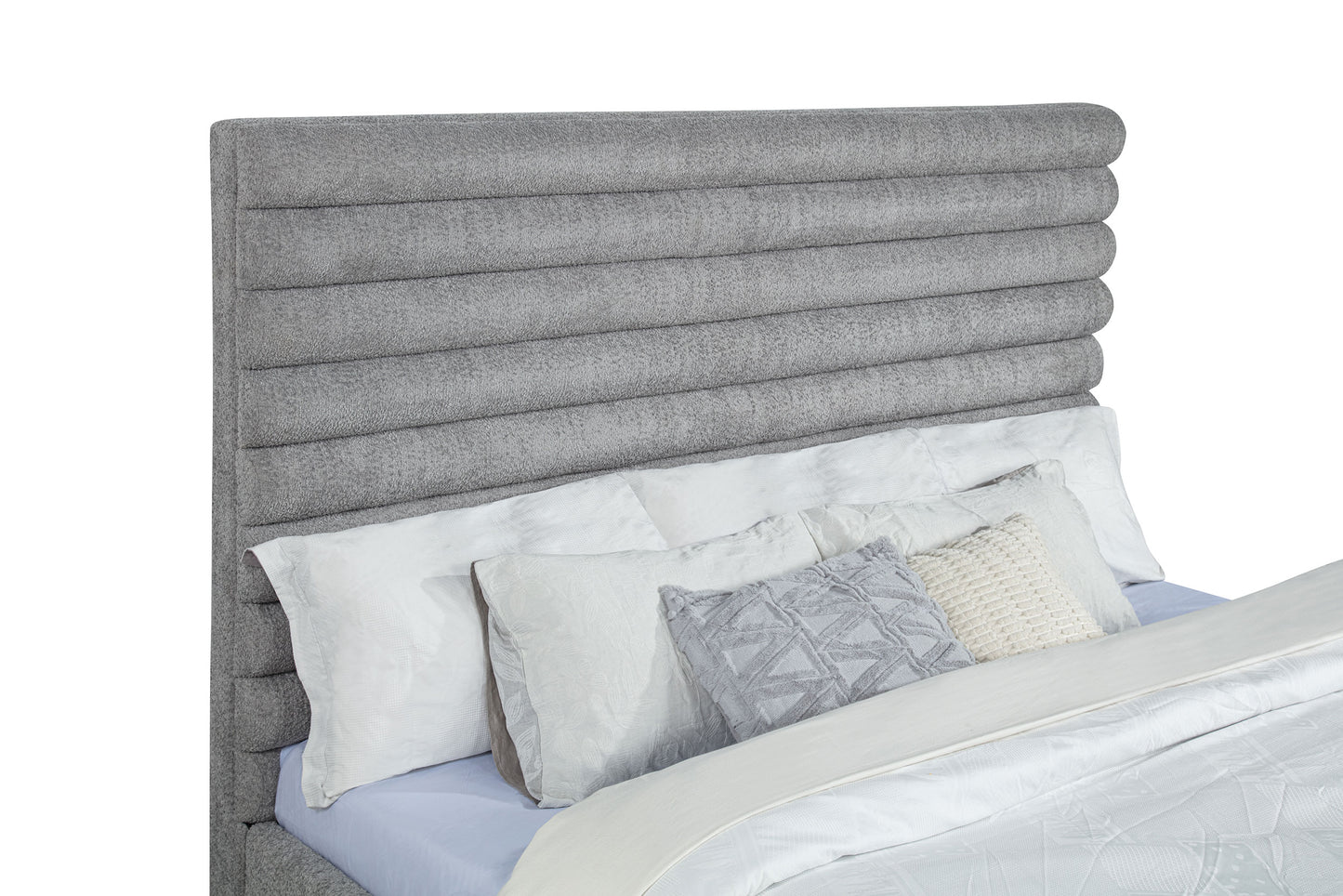 Patricia 58-inch Boucle Upholstered Eastern King Bed Grey