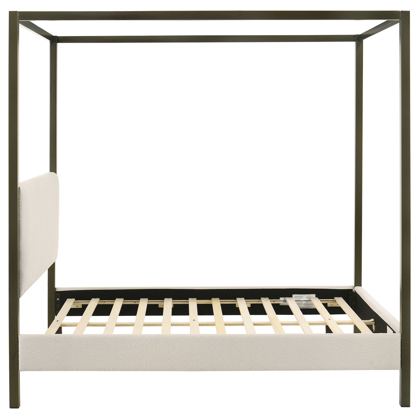 Monroe Upholstered Queen Canopy Bed Vanilla