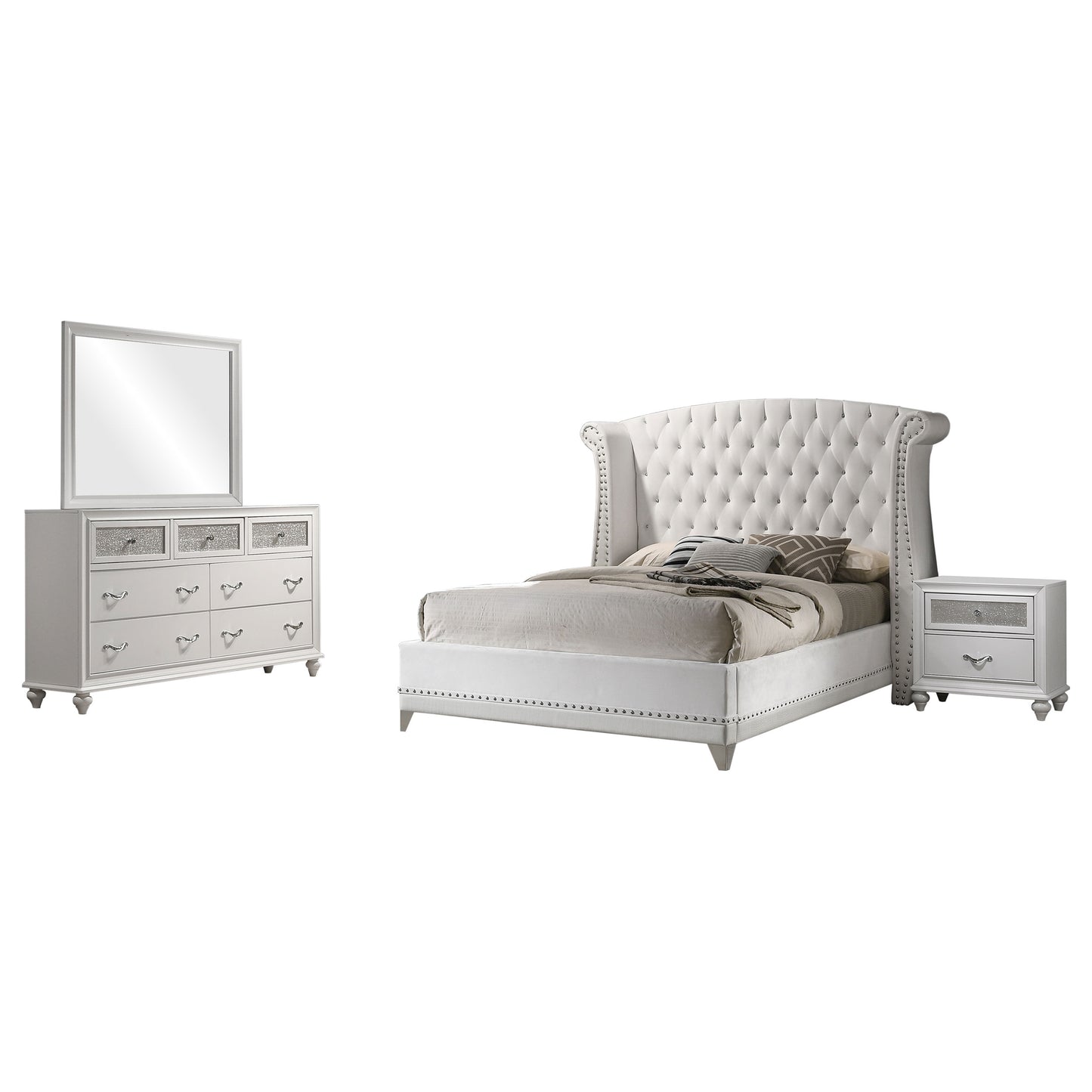 Barzini 4-piece Queen Bedroom Set White