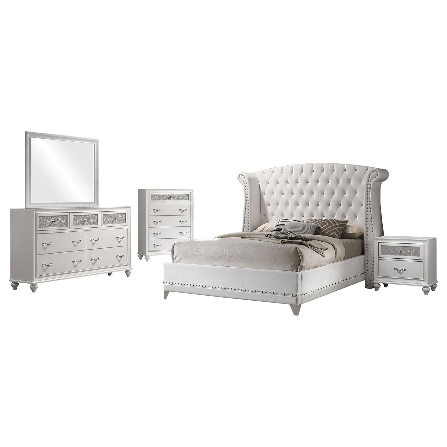Barzini 5-piece Queen Bedroom Set White