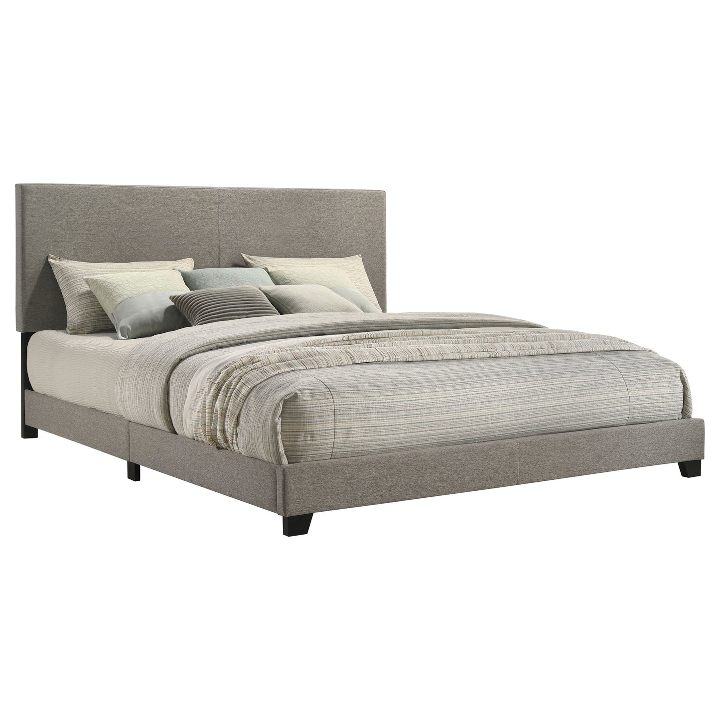 Dorian Fabric Upholstered Eastern King Panel Bed Taupe