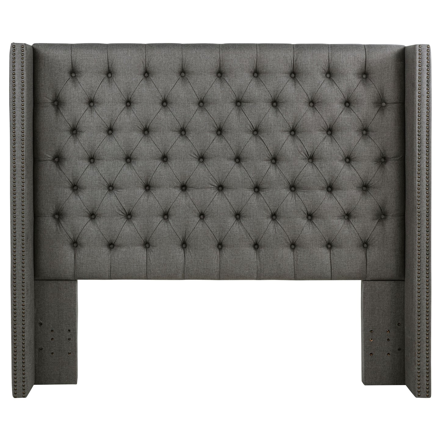 Bancroft Upholstered Full Wingback Headboard Grey