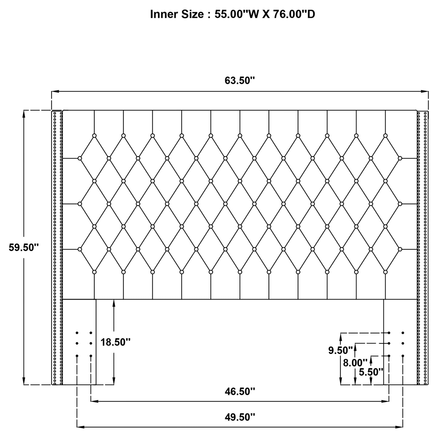 Bancroft Upholstered Full Wingback Headboard Grey
