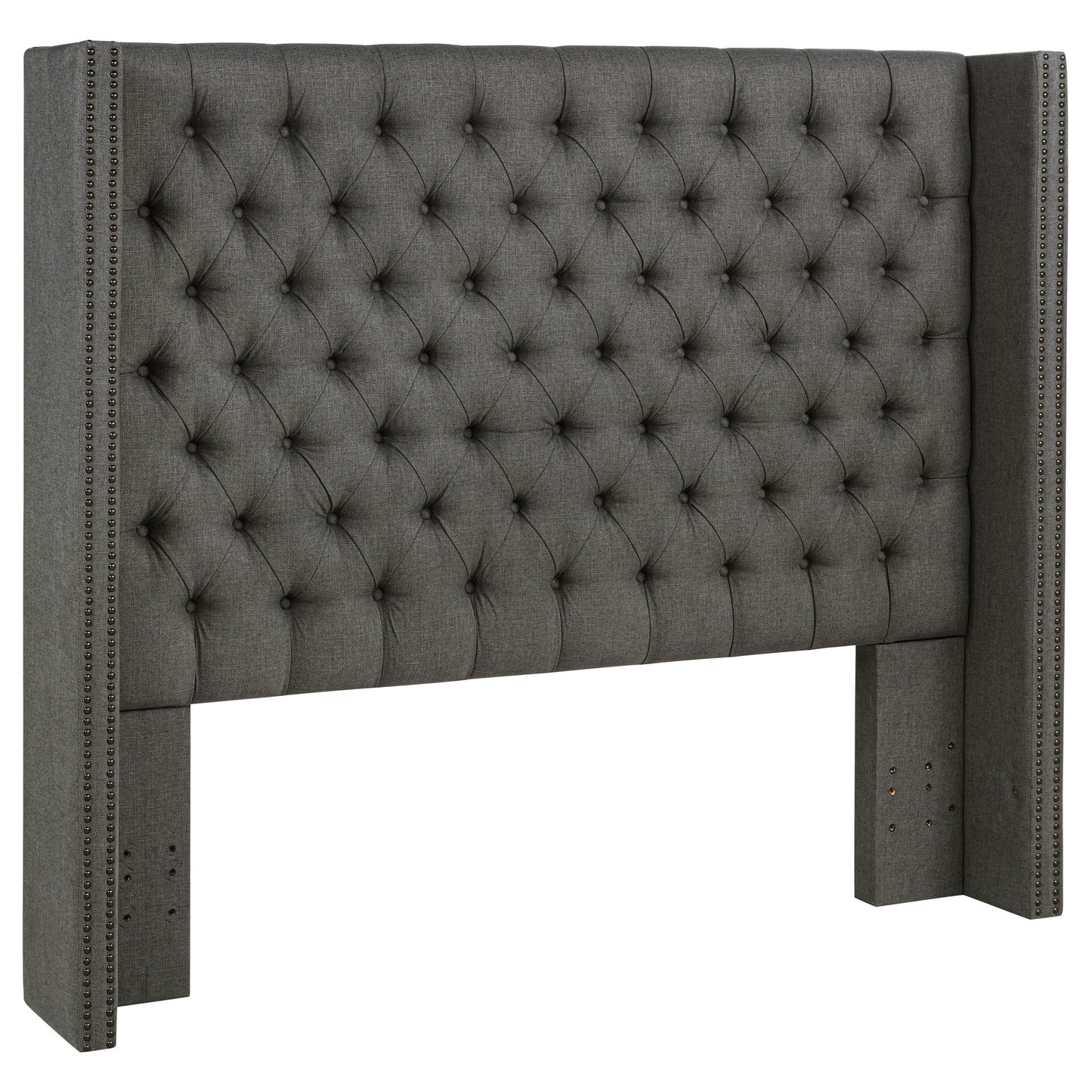 Bancroft Upholstered Eastern King Wingback Headboard Grey