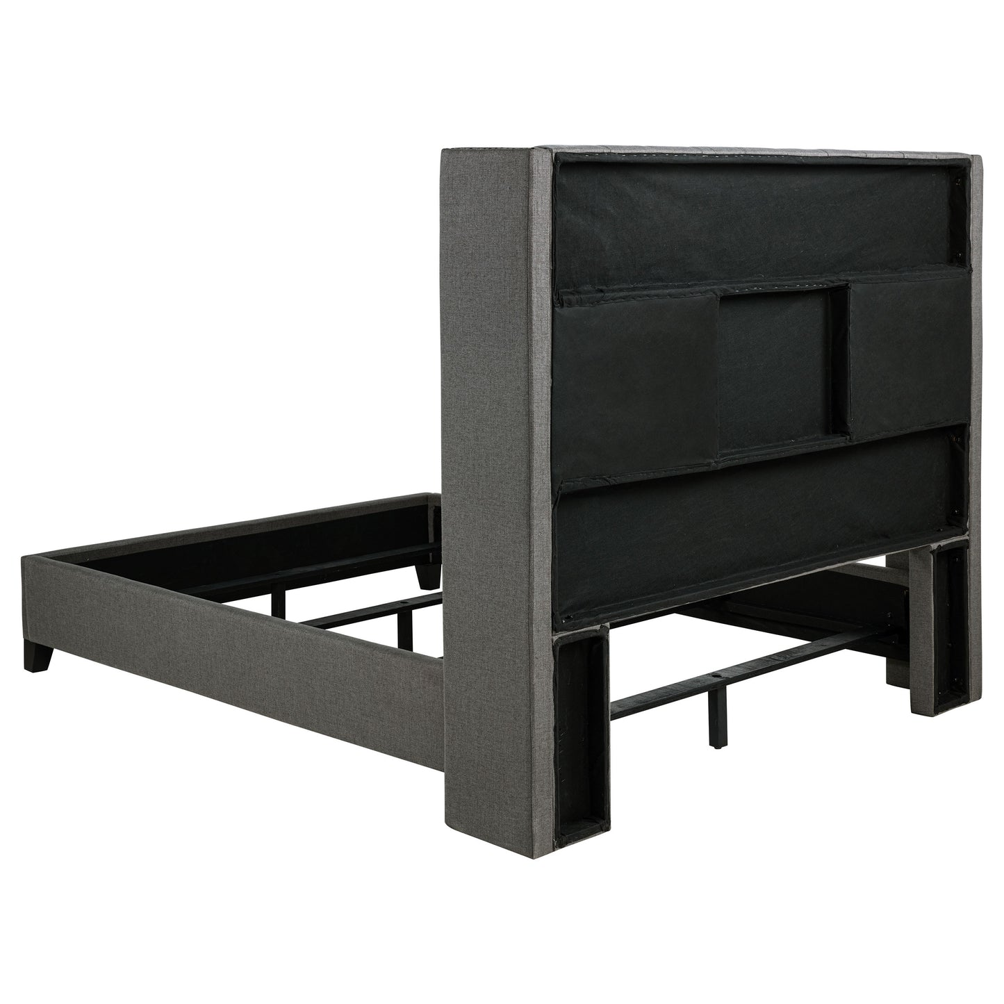 Bancroft Upholstered Eastern King Wingback Bed Grey