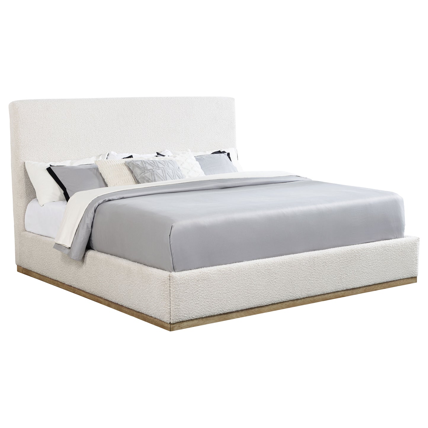 Knox Upholstered EASTERN KING Panel Bed Cream