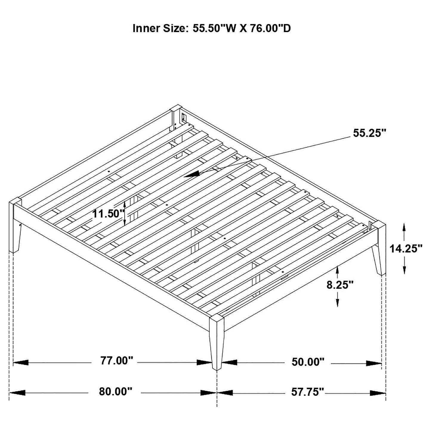 Hounslow Full Universal Platform Bed White