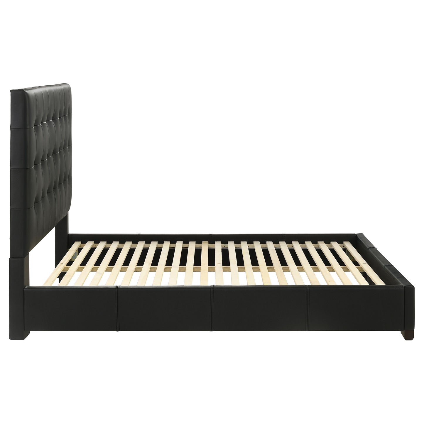 Medley Genuine Leather Eastern King Platform Bed Black