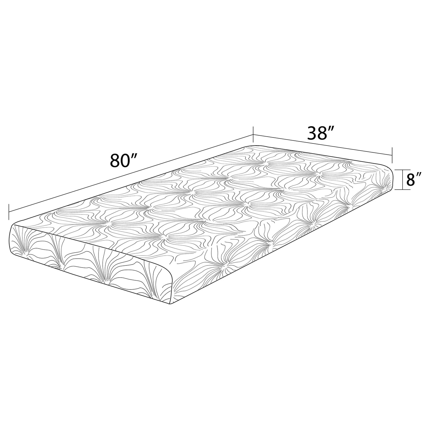 Keegan 8-inch Twin Long Memory Foam Mattress White