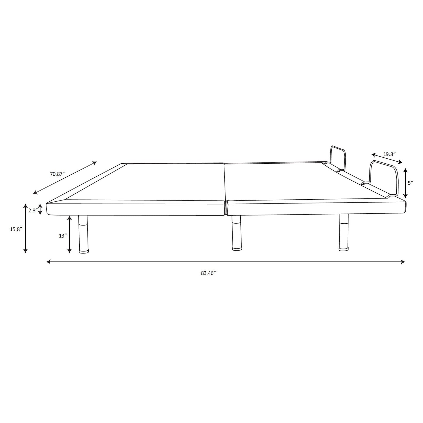 Negan California King Adjustable Bed Base Grey and Black