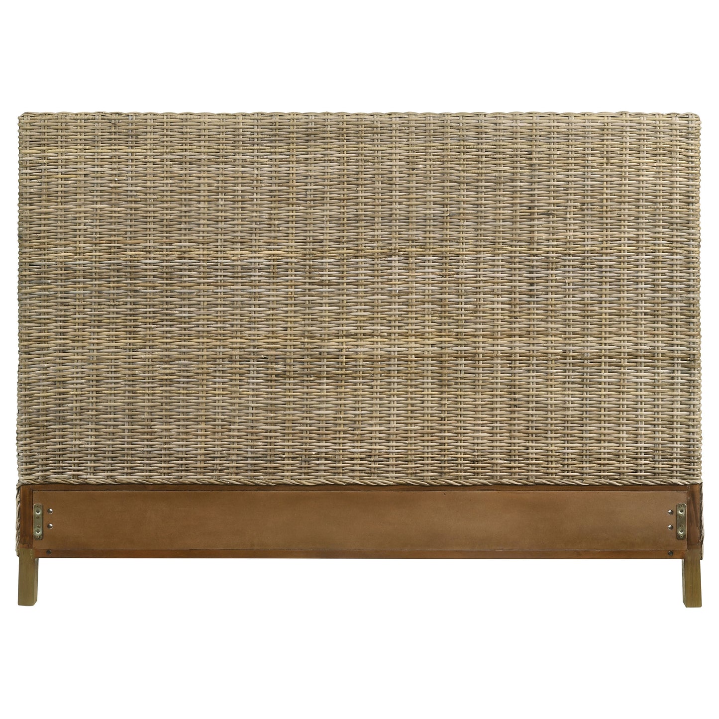 Zyla Woven Rattan Queen Panel Headboard Kubu Grey