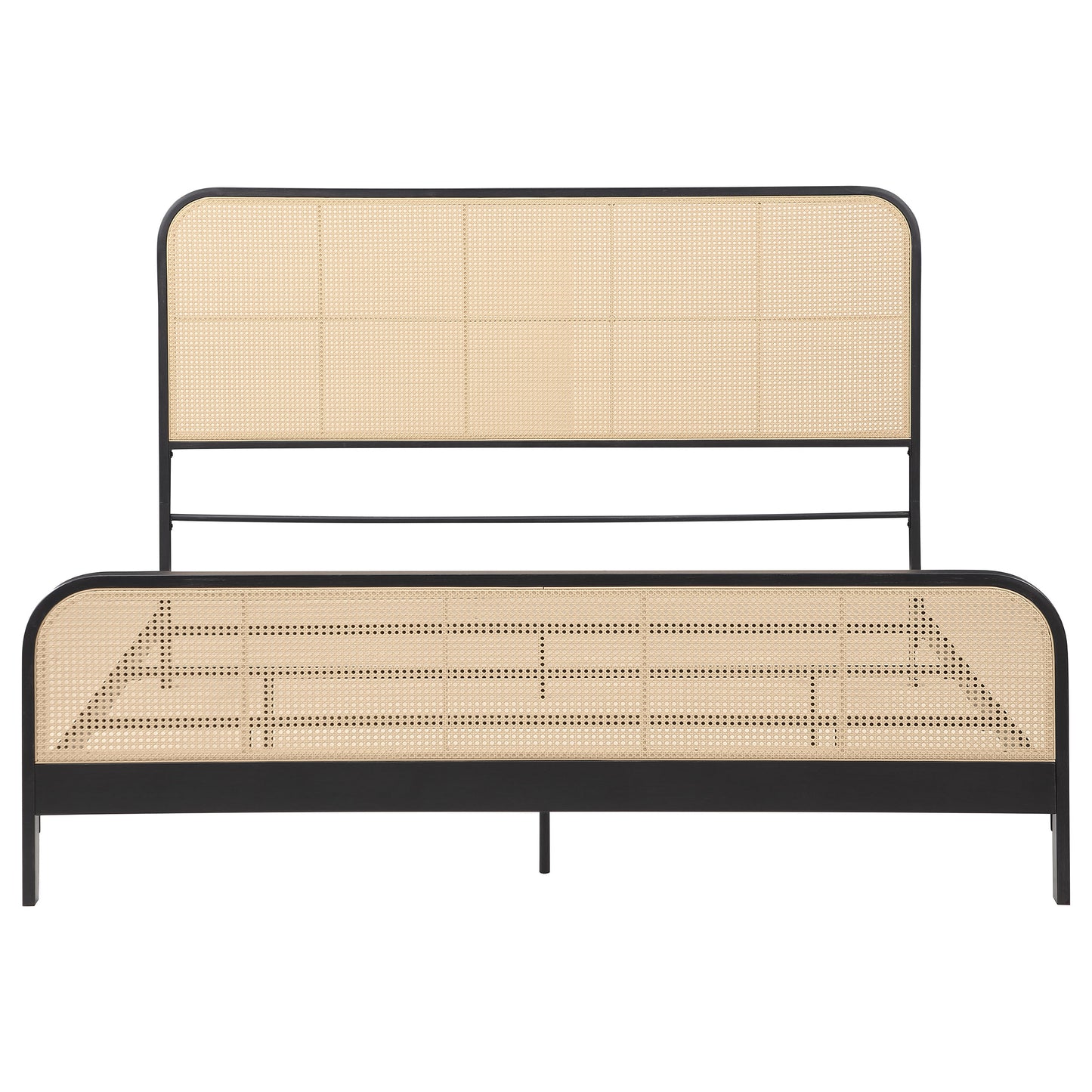 Lanewood Open Cane Webbing Metal Eastern King Bed Black