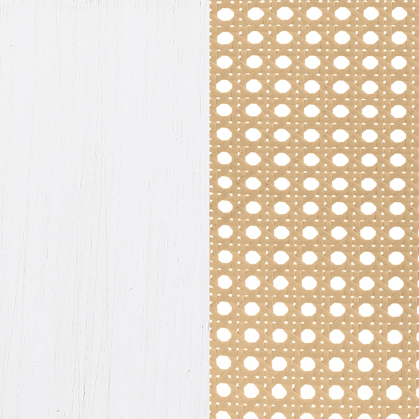 Lanewood Open Cane Webbing Metal Eastern King Bed White