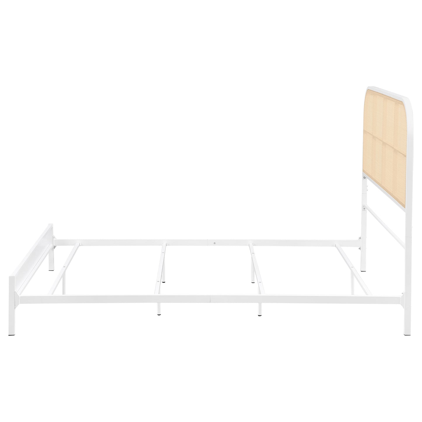 Amherst Radio Weave Rattan Metal Full Bed White