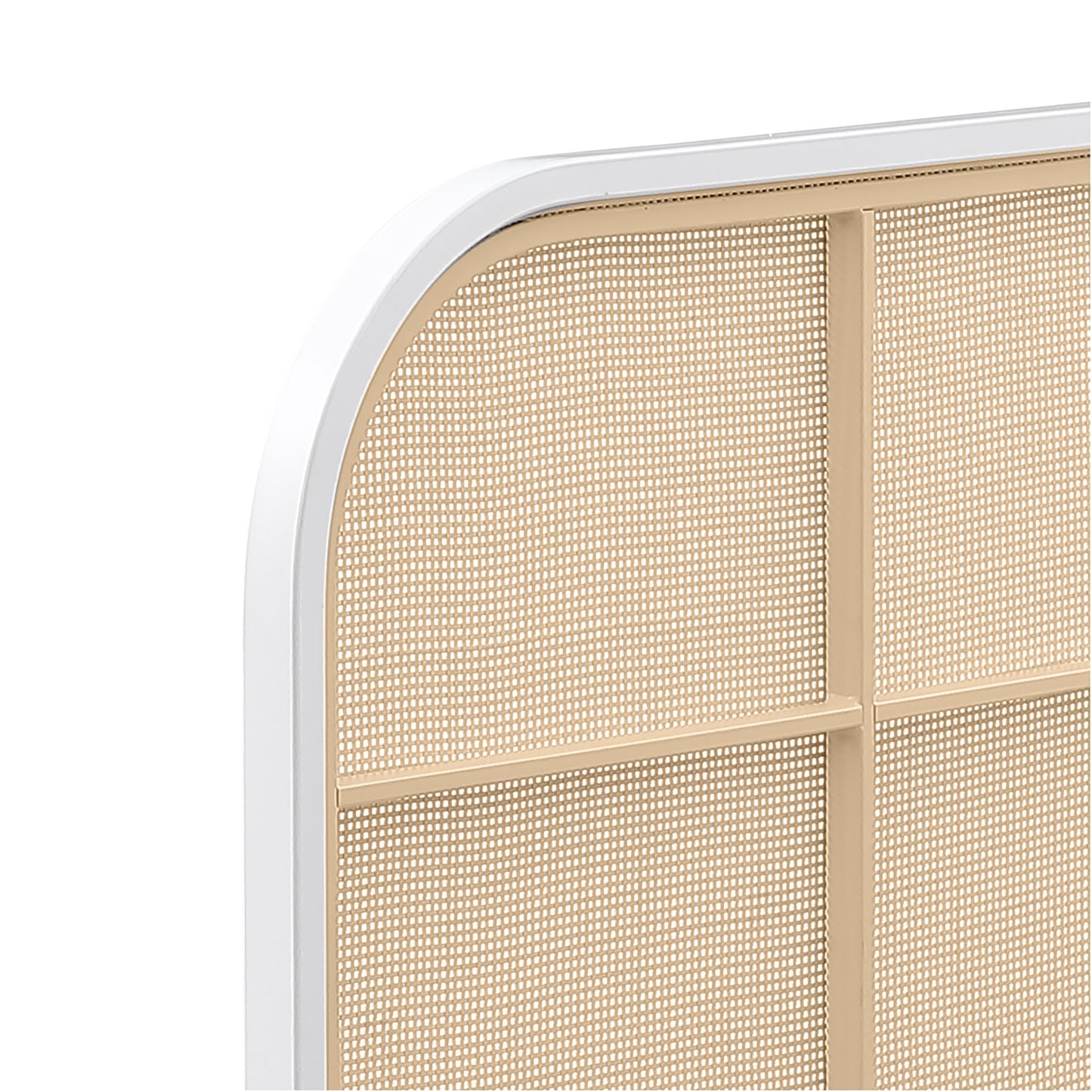 Amherst Radio Weave Rattan Metal Twin Bed White