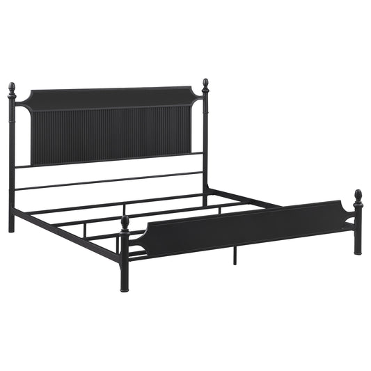 Cameron 51-inch Metal Eastern King Panel Bed Black