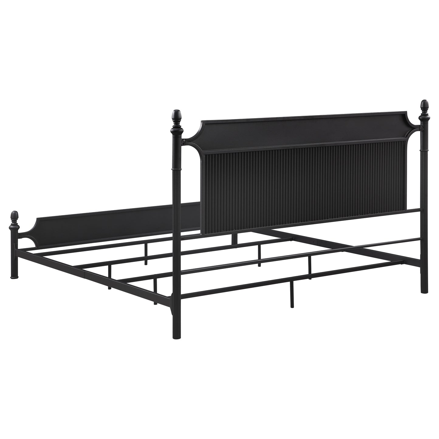 Cameron 51-inch Metal Eastern King Panel Bed Black