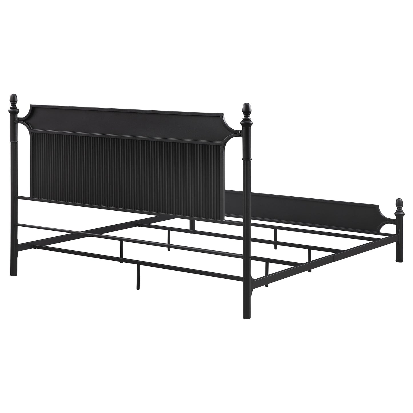 Cameron 51-inch Metal Eastern King Panel Bed Black