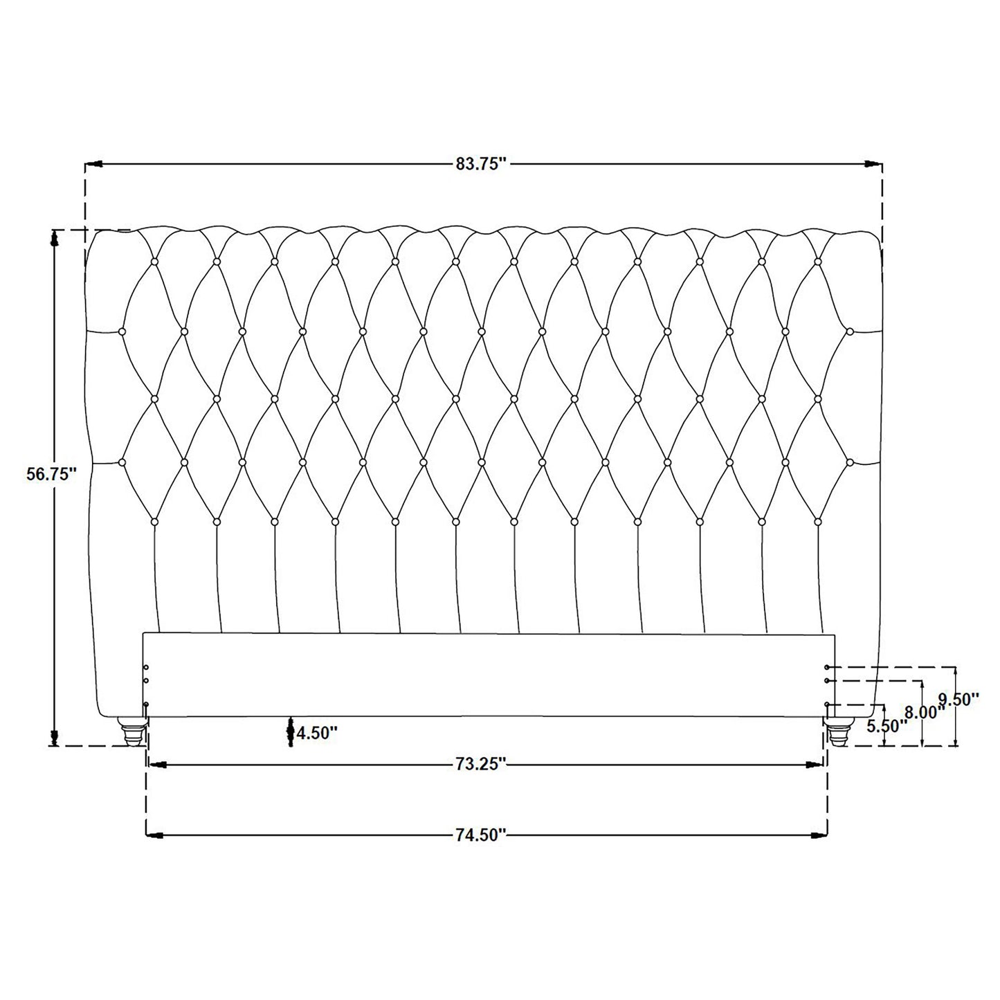 Devon 57-inch Upholstered Eastern King Headboard Wine Red