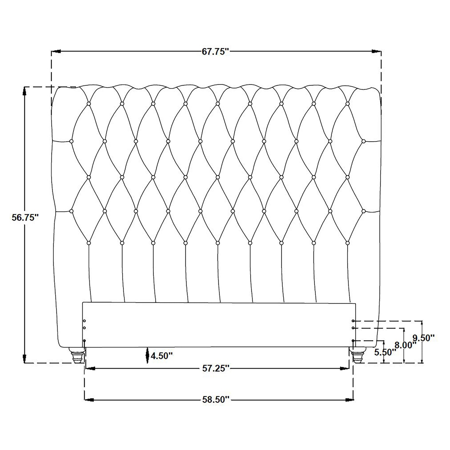 Devon 57-inch Upholstered Queen Headboard Wine Red