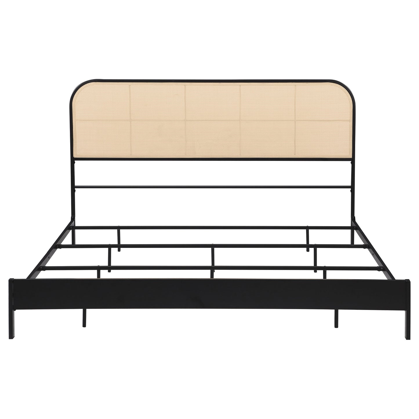 Amherst Radio Weave Rattan Metal Eastern King Bed Black