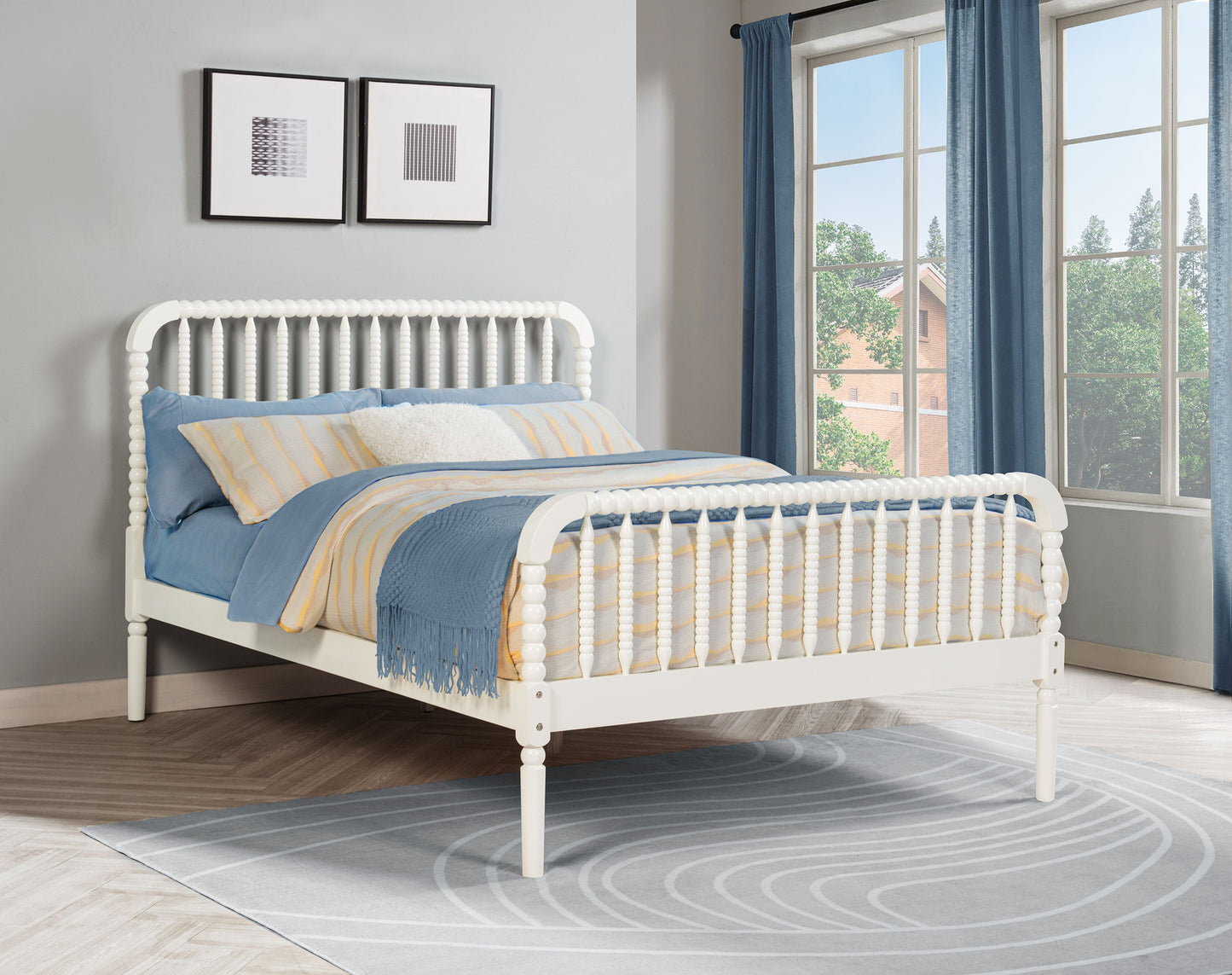 Jones Wood Full Open Frame Bed White