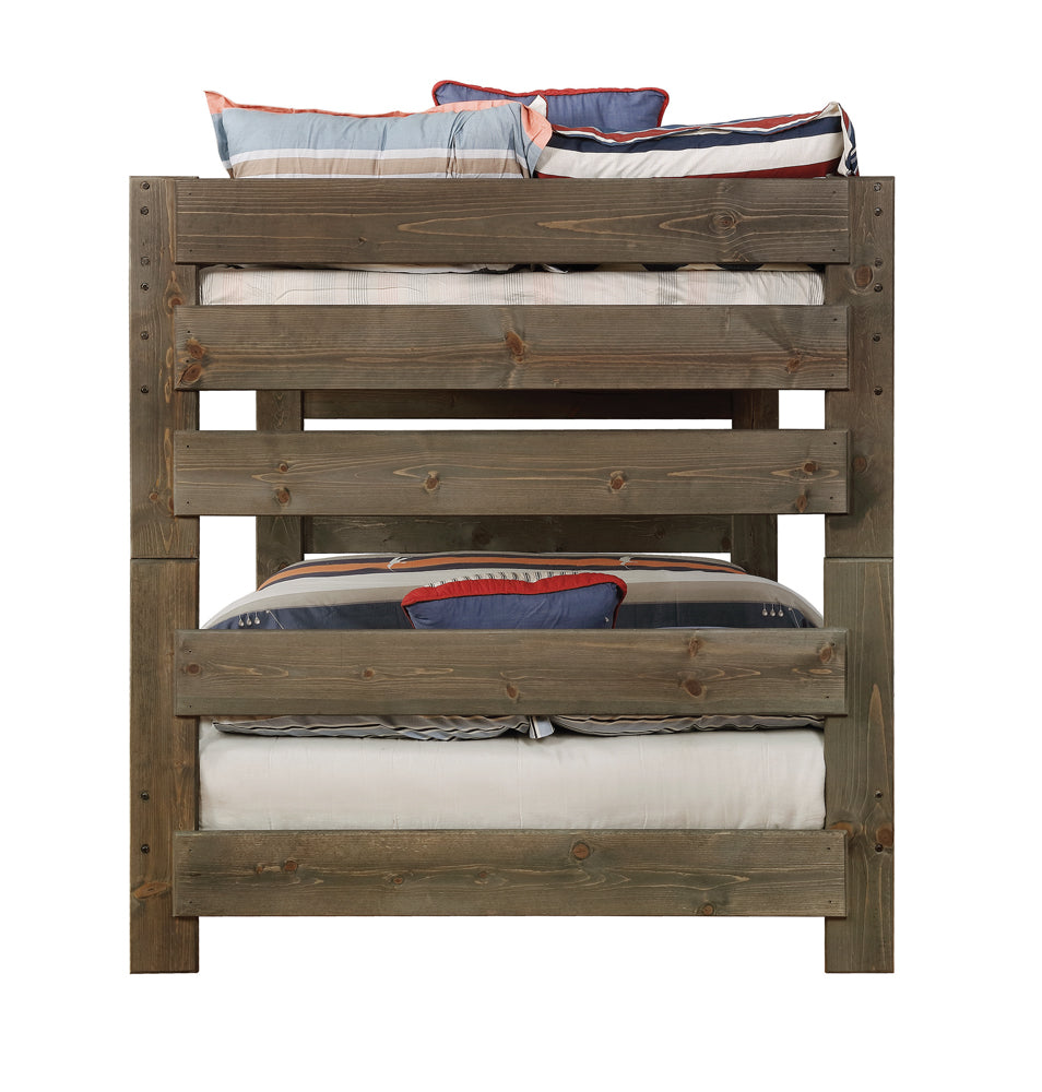 Wrangle Hill Wood Full Over Full Bunk Bed Gun Smoke