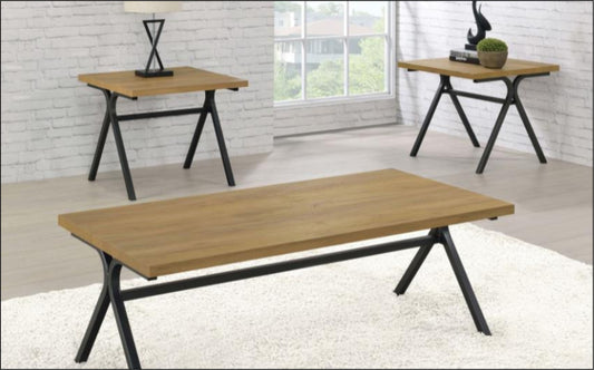 Colmar 3-piece Engineered Wood Coffee Table Set Golden Oak