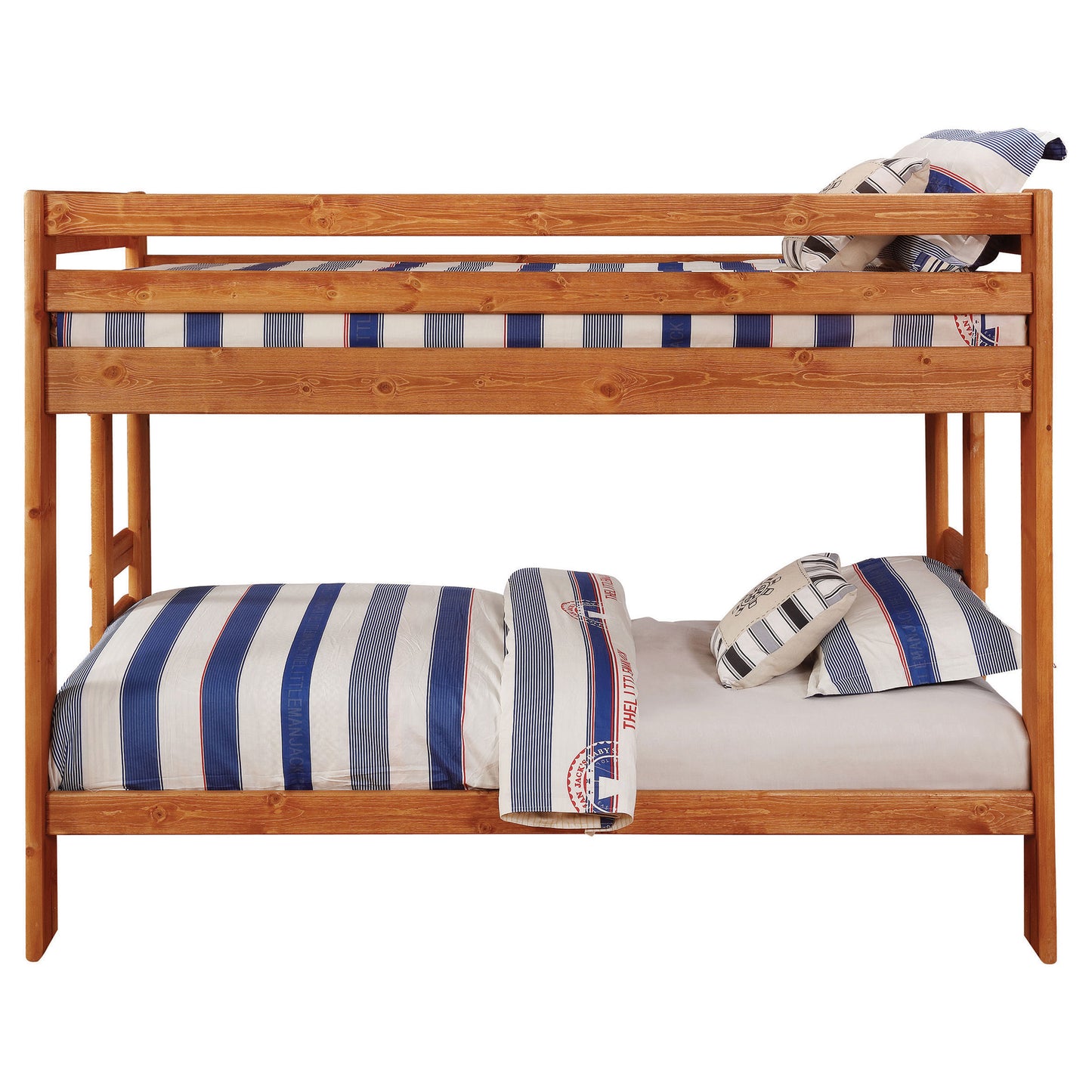 Wrangle Hill Wood Twin Over Twin Bunk Bed Amber Wash