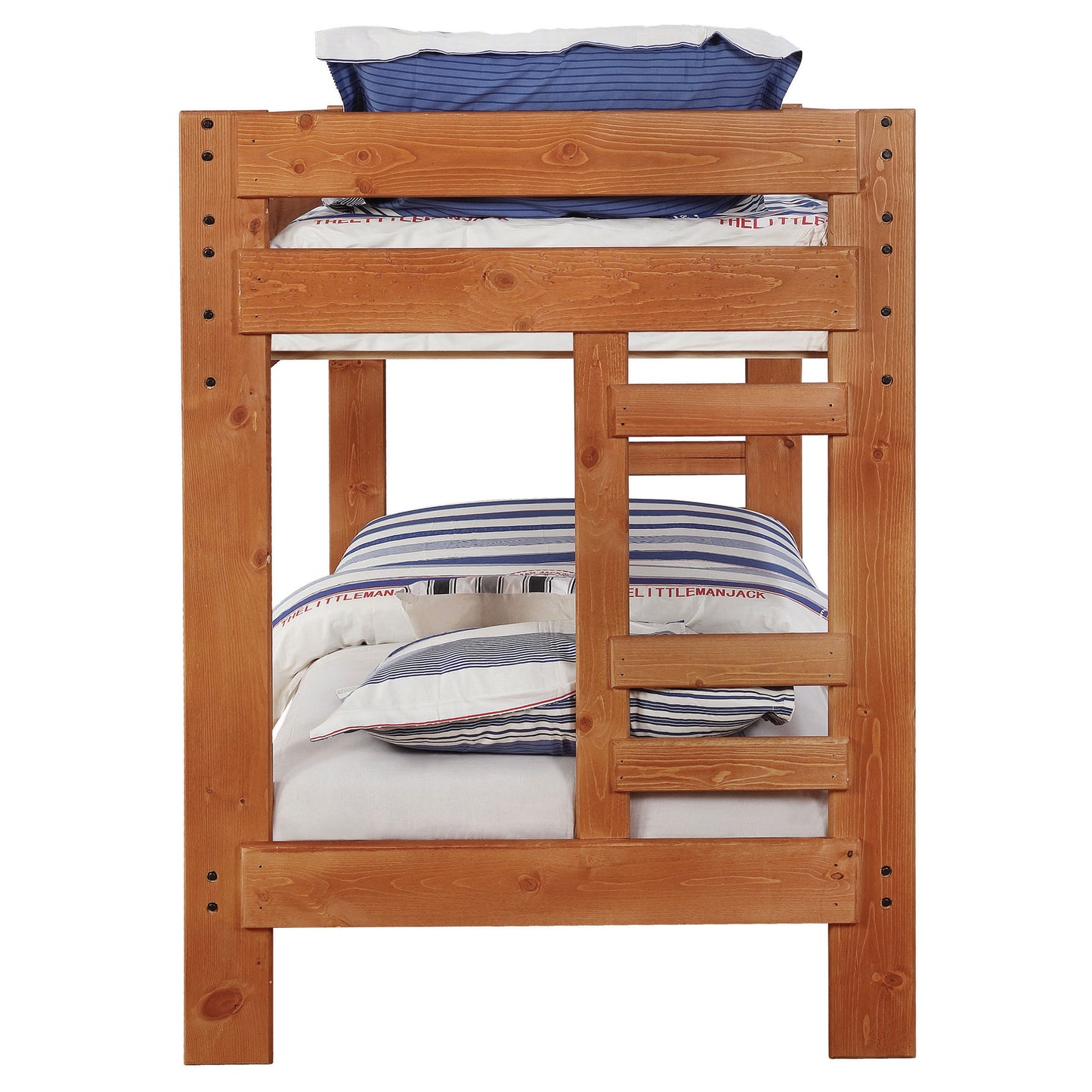 Wrangle Hill Wood Twin Over Twin Bunk Bed Amber Wash