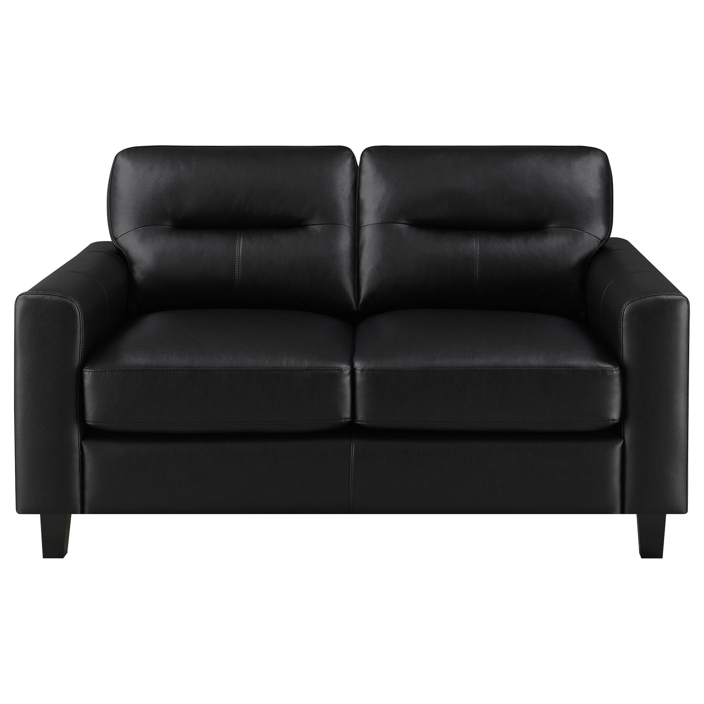 Scotland 3-piece Faux Leather Upholstered Sofa Set Black